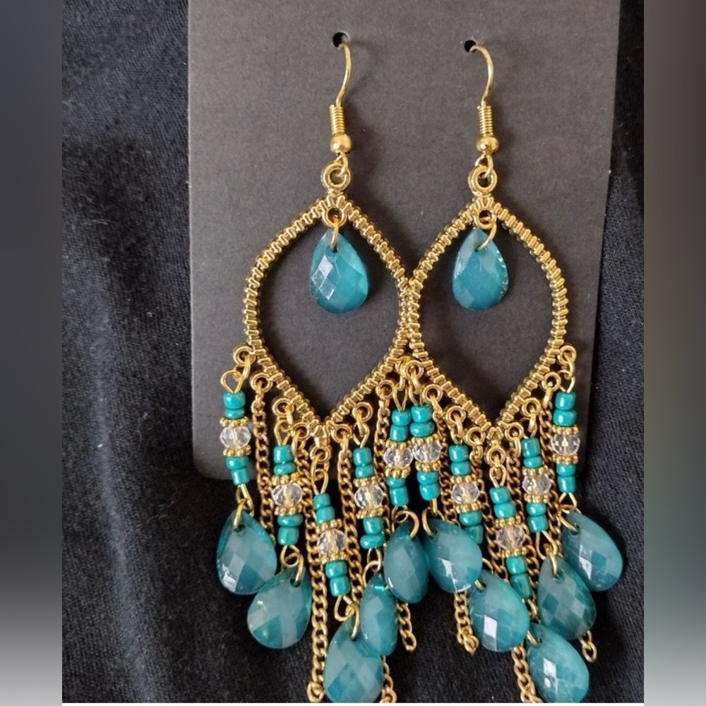 Antique Long Tassel Earrings Women's Retro Water Drop Chain Earrings